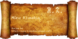 Münz Klaudia névjegykártya